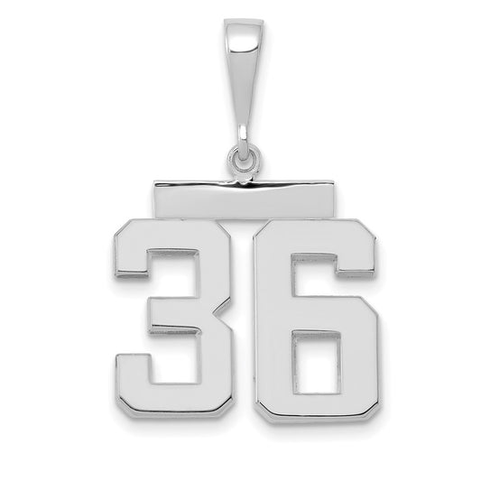 14kw Medium Polished Number 36 Charm