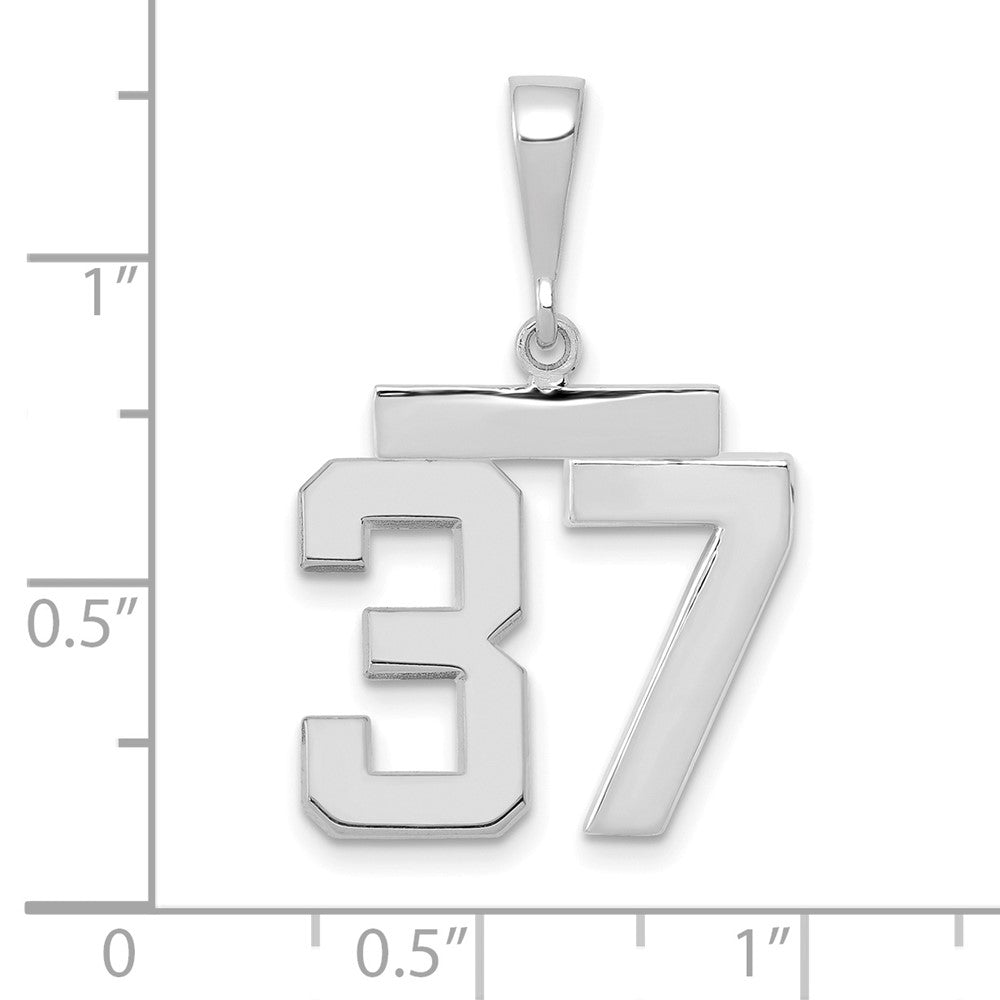 14kw Medium Polished Number 37 Charm