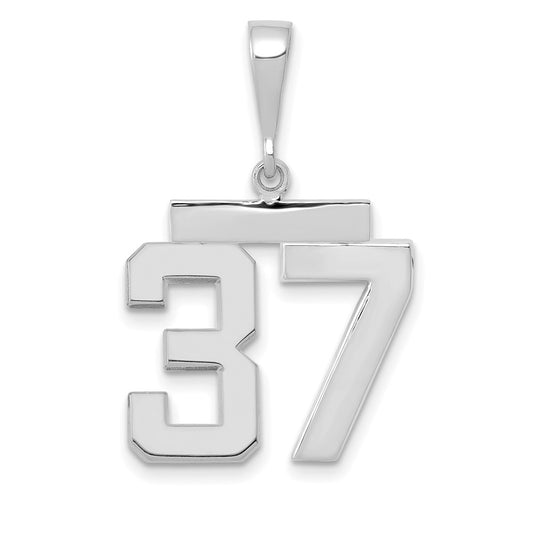 14kw Medium Polished Number 37 Charm