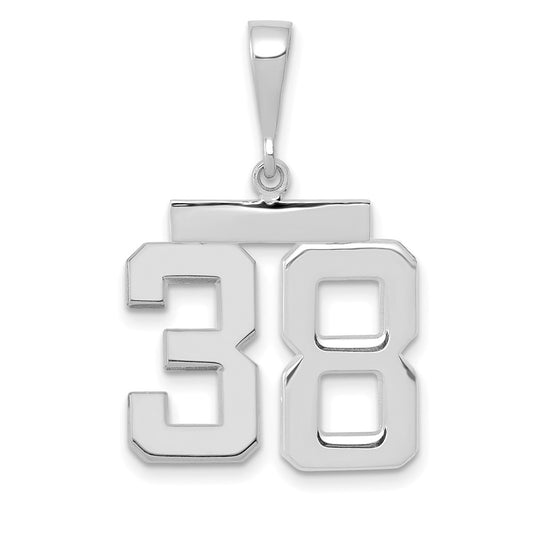 14kw Medium Polished Number 38 Charm