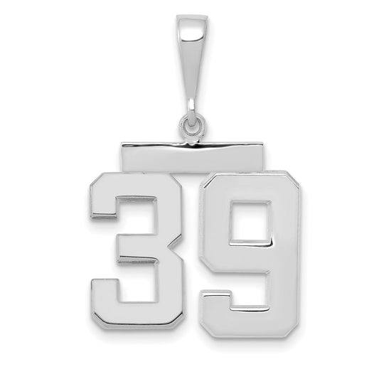 14kw Medium Polished Number 39 Charm