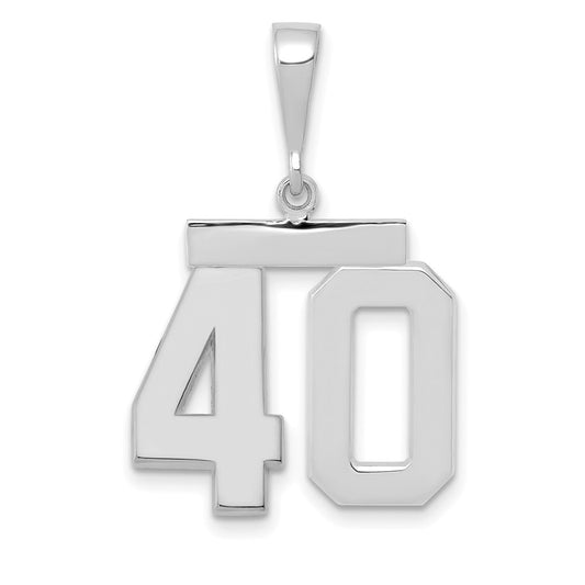 14kw Medium Polished Number 40 Charm