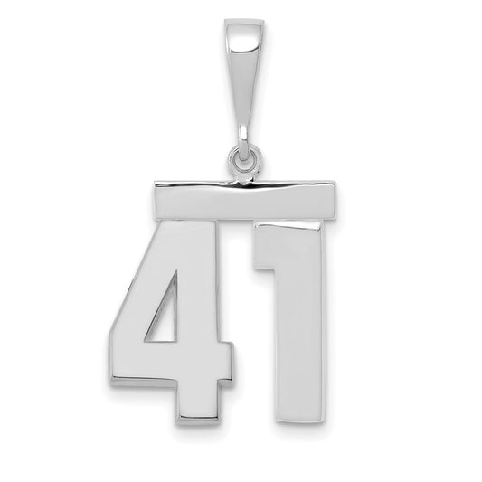 14kw Medium Polished Number 41 Charm