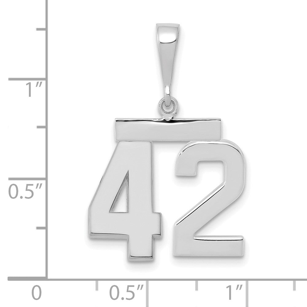 14kw Medium Polished Number 42 Charm