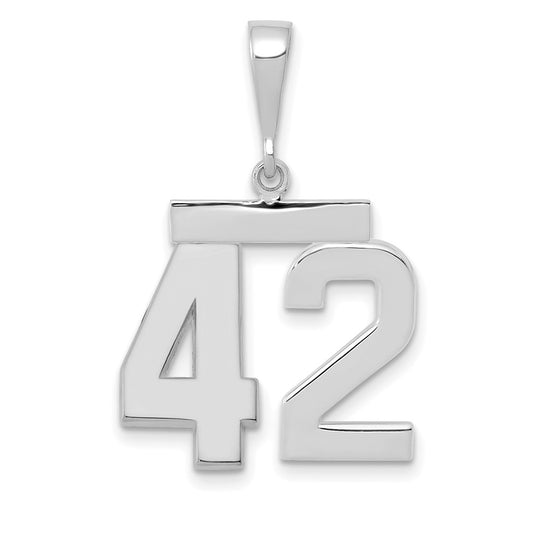 14kw Medium Polished Number 42 Charm