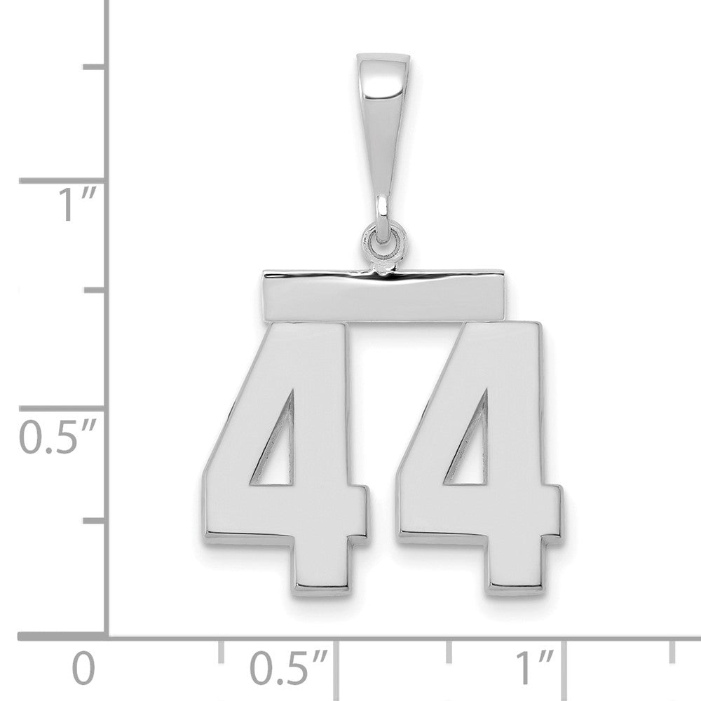 14kw Medium Polished Number 44 Charm