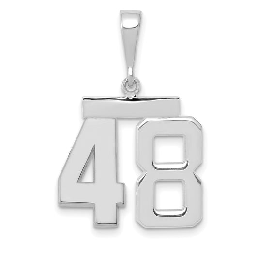 14kw Medium Polished Number 48 Charm