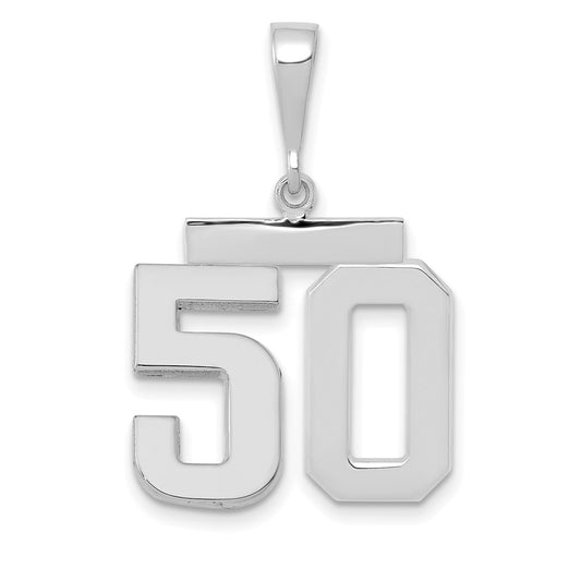 14kw Medium Polished Number 50 Charm