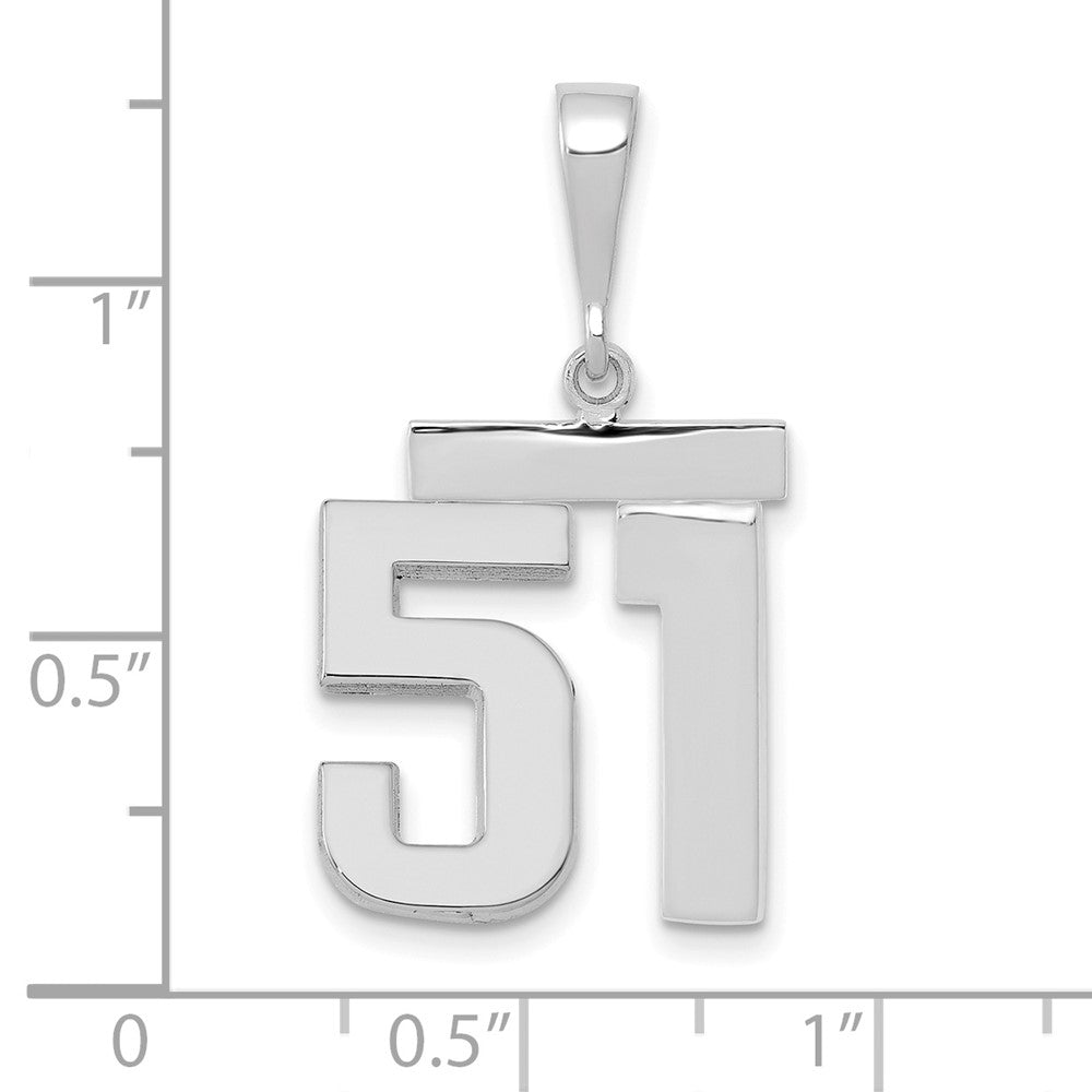 14kw Medium Polished Number 51 Charm
