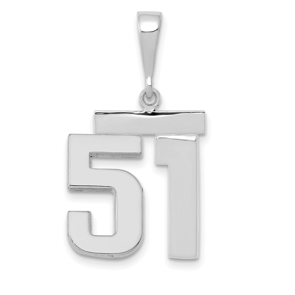 14kw Medium Polished Number 51 Charm