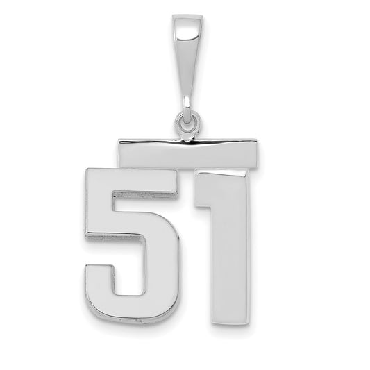 14kw Medium Polished Number 51 Charm
