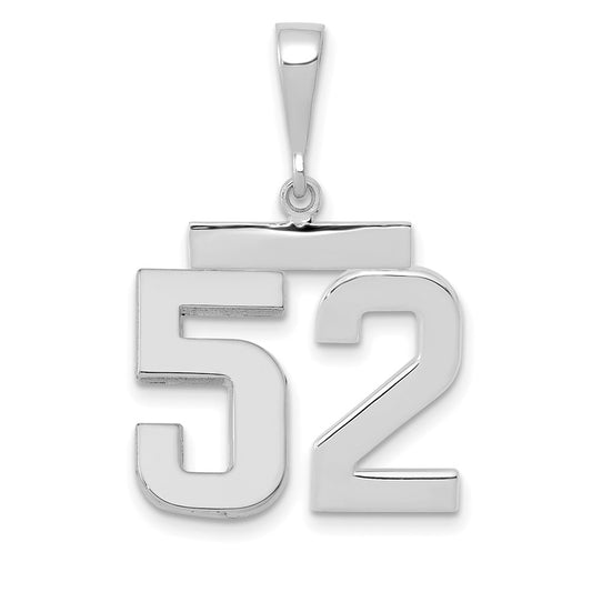 14kw Medium Polished Number 52 Charm