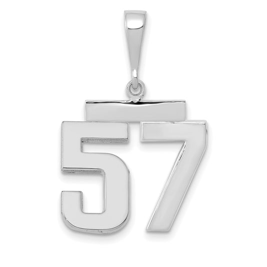 14kw Medium Polished Number 57 Charm