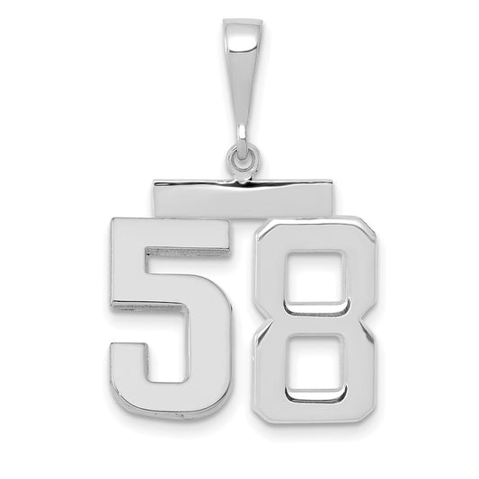 14kw Medium Polished Number 58 Charm