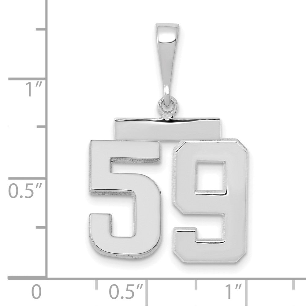 14kw Medium Polished Number 59 Charm