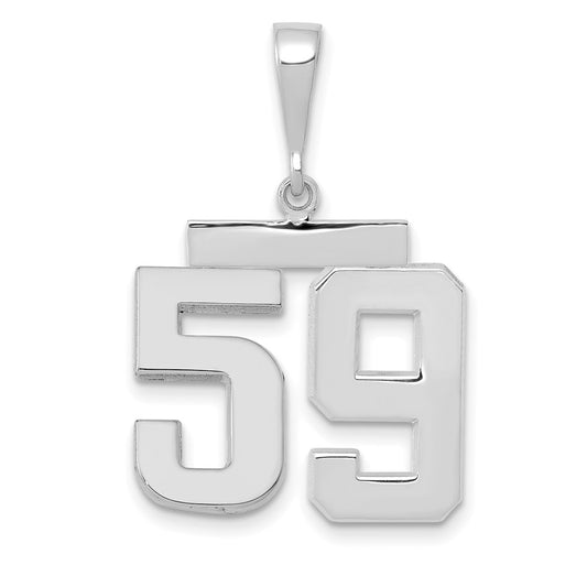 14kw Medium Polished Number 59 Charm