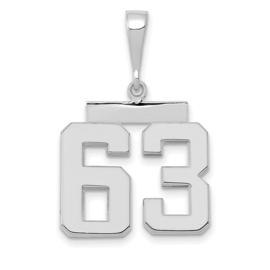 14kw Medium Polished Number 63 Charm