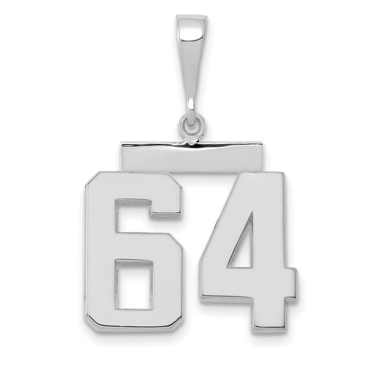 14kw Medium Polished Number 64 Charm