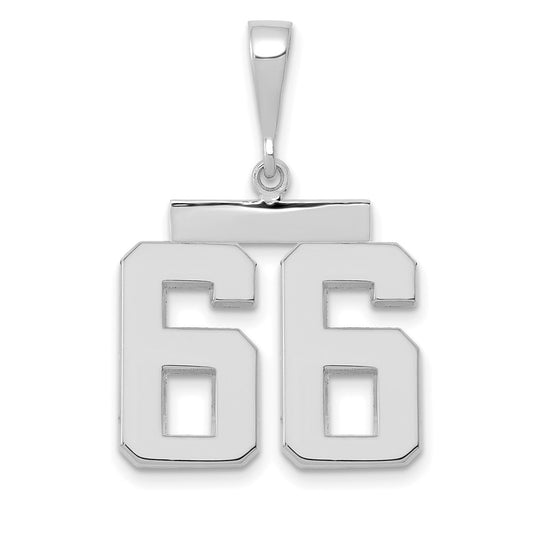 14kw Medium Polished Number 66 Charm