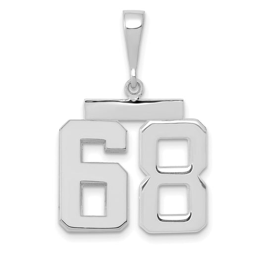 14kw Medium Polished Number 68 Charm