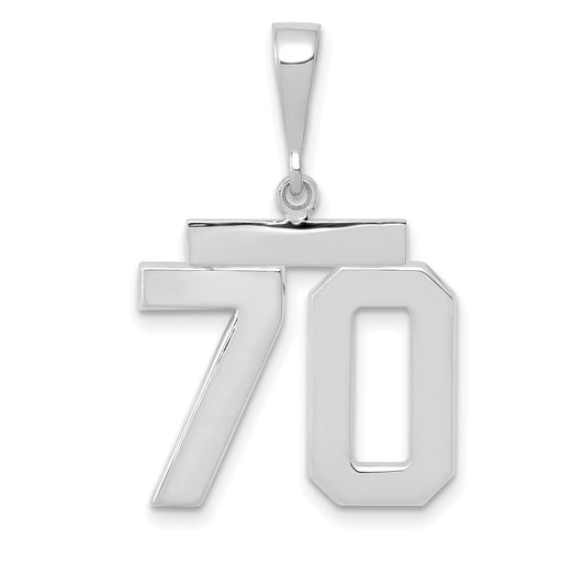 14kw Medium Polished Number 70 Charm