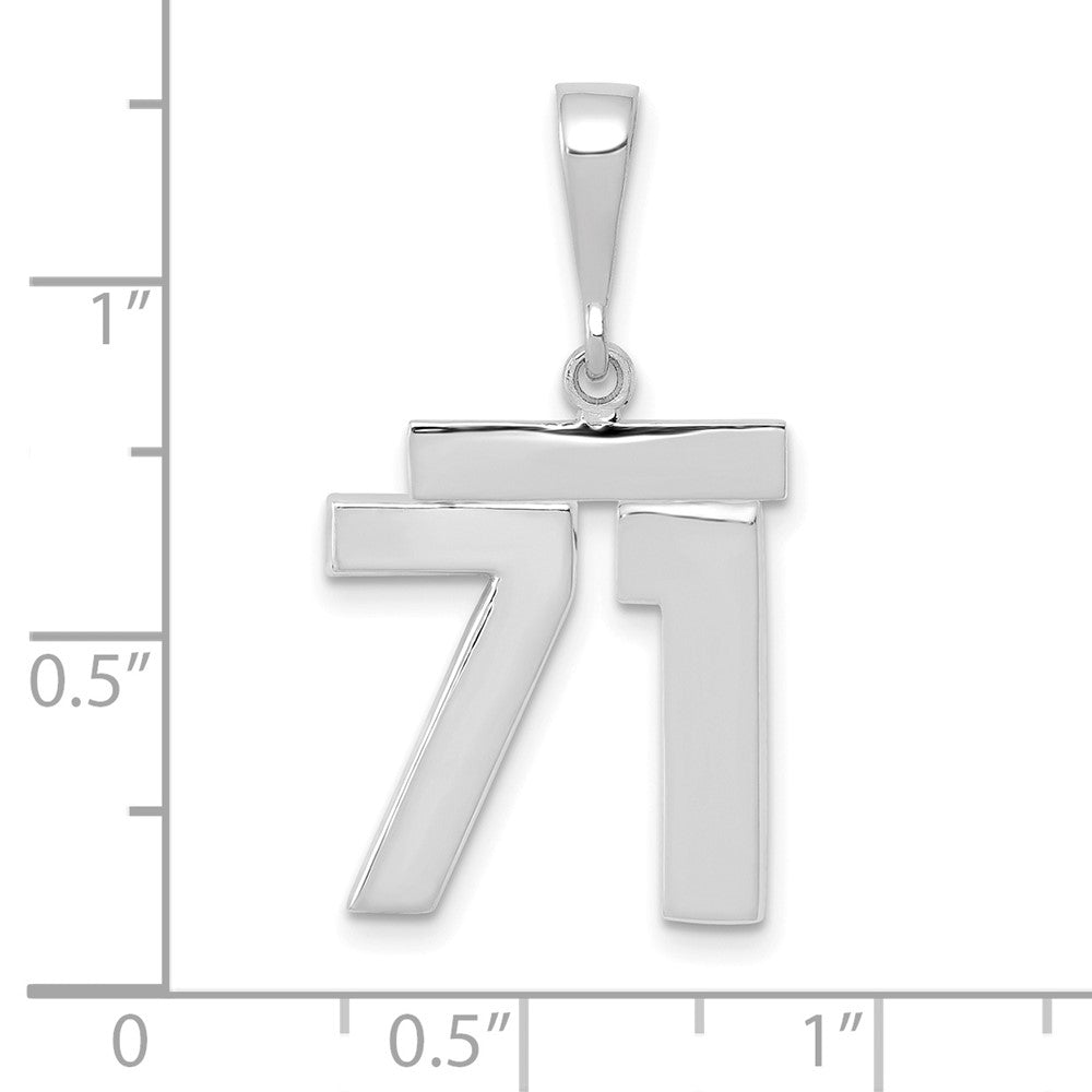 14kw Medium Polished Number 71 Charm