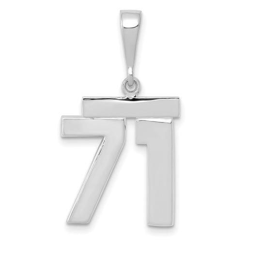 14kw Medium Polished Number 71 Charm