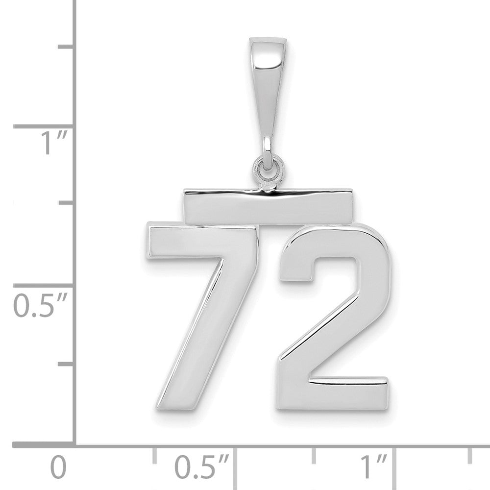 14kw Medium Polished Number 72 Charm