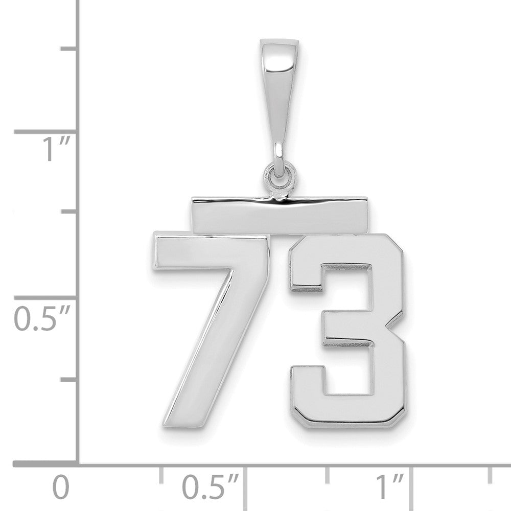14kw Medium Polished Number 73 Charm