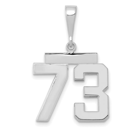 14kw Medium Polished Number 73 Charm