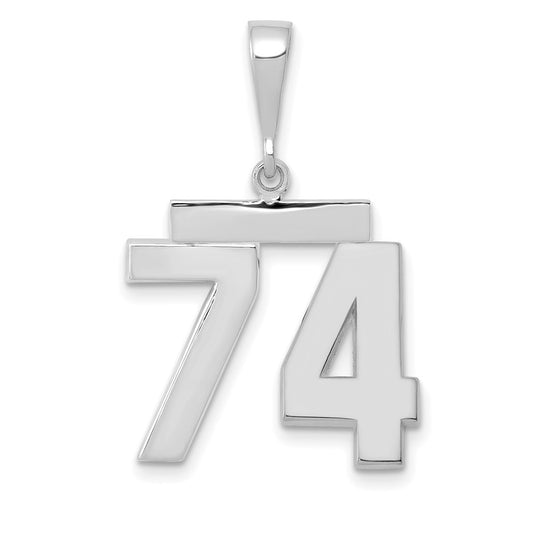 14kw Medium Polished Number 74 Charm