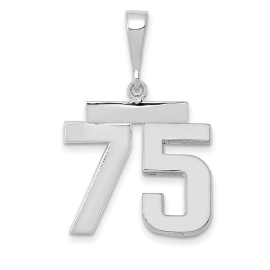 14kw Medium Polished Number 75 Charm