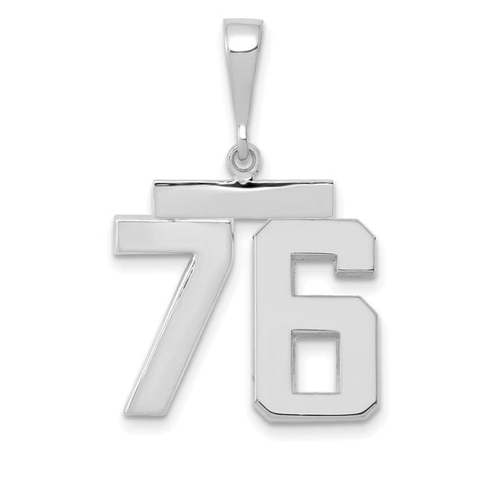 14kw Medium Polished Number 76 Charm