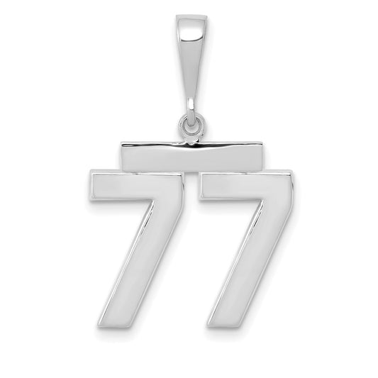 14kw Medium Polished Number 77 Charm