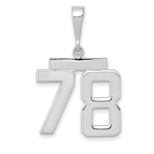 14kw Medium Polished Number 78 Charm