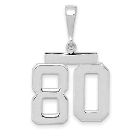 14kw Medium Polished Number 80 Charm