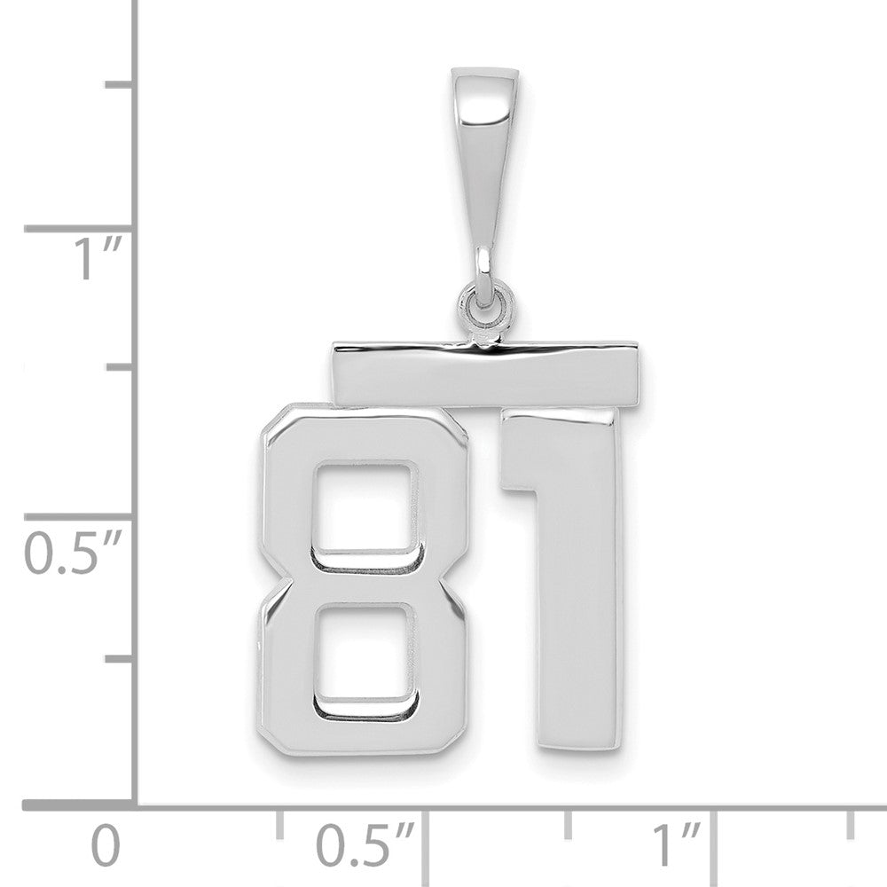 14kw Medium Polished Number 81 Charm