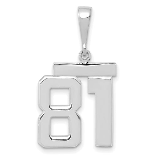 14kw Medium Polished Number 81 Charm