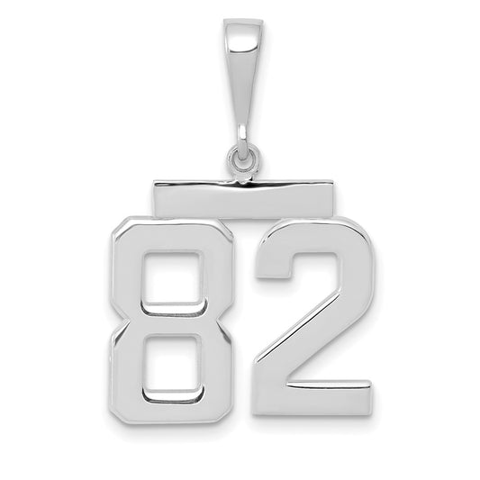 14kw Medium Polished Number 82 Charm