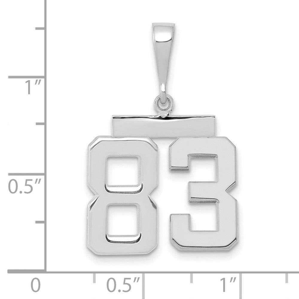 14kw Medium Polished Number 83 Charm