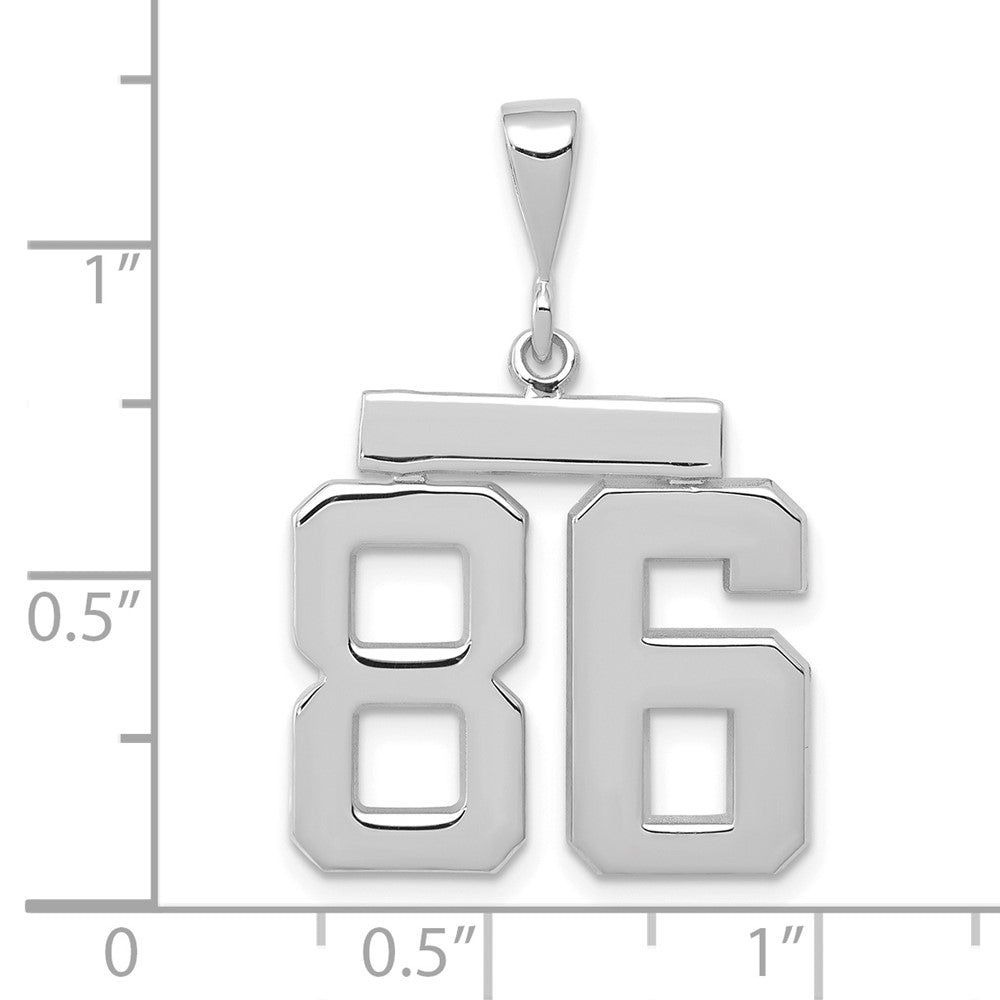 14kw Medium Polished Number 86 Charm