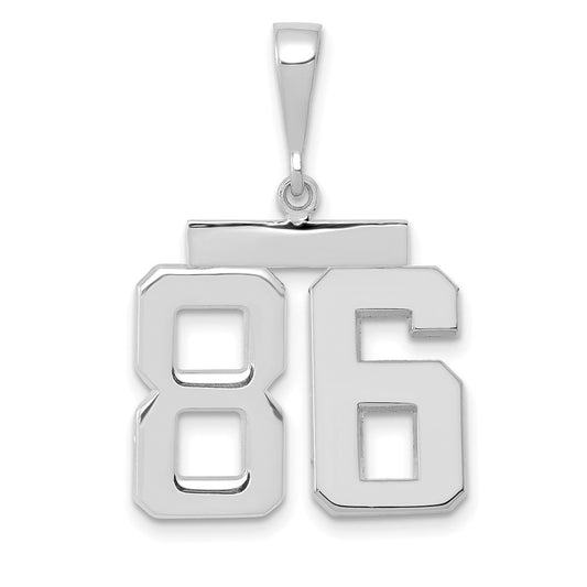 14kw Medium Polished Number 86 Charm