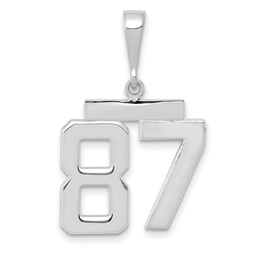 14kw Medium Polished Number 87 Charm