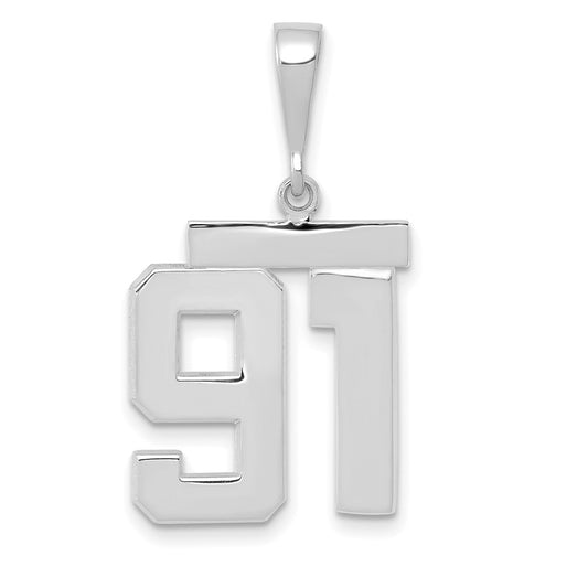 14kw Medium Polished Number 91 Charm