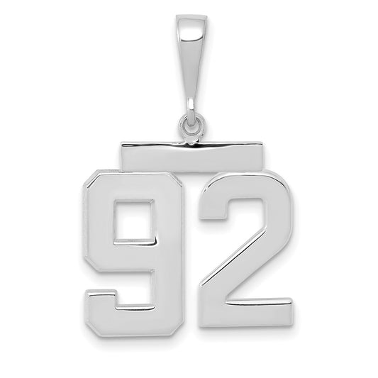 14kw Medium Polished Number 92 Charm