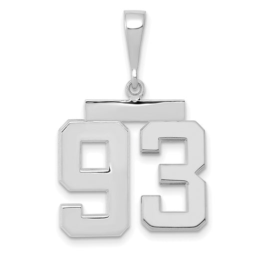 14kw Medium Polished Number 93 Charm