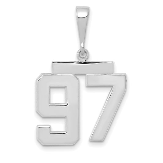 14kw Medium Polished Number 97 Charm