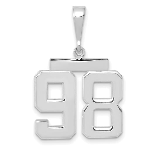 14kw Medium Polished Number 98 Charm