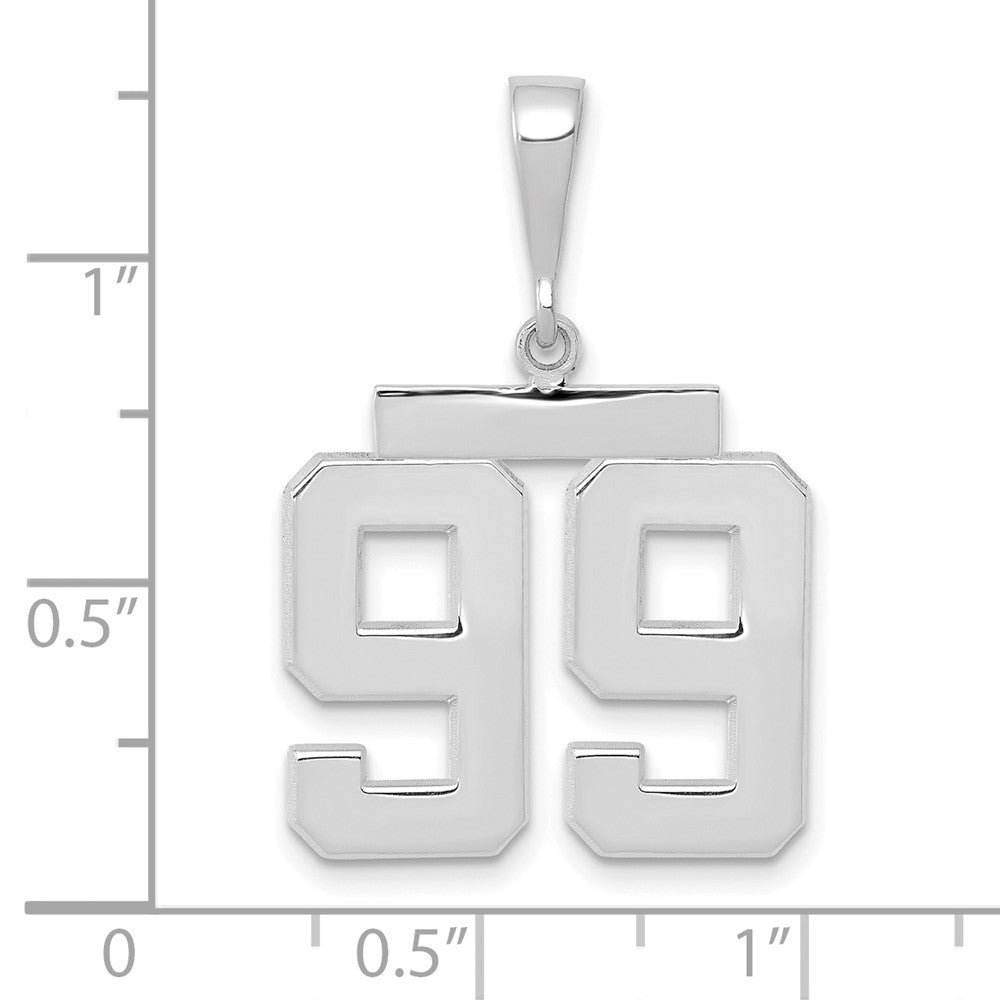 14kw Medium Polished Number 99 Charm