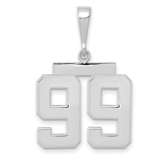 14kw Medium Polished Number 99 Charm